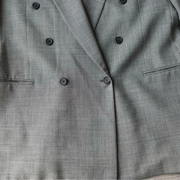 Vintage Terzo Uomo Pure Wool Houndstooth Double Breasted Blazer  Sports Jacket - Picture 5 of 16